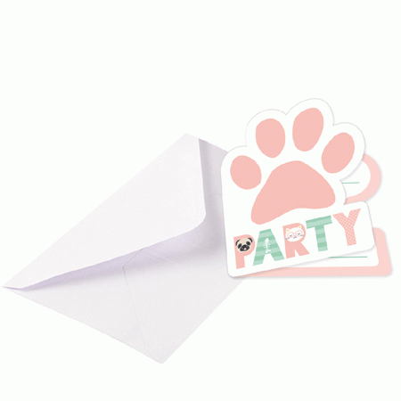 Hello Pets Party Einladungen mit Umschlägen