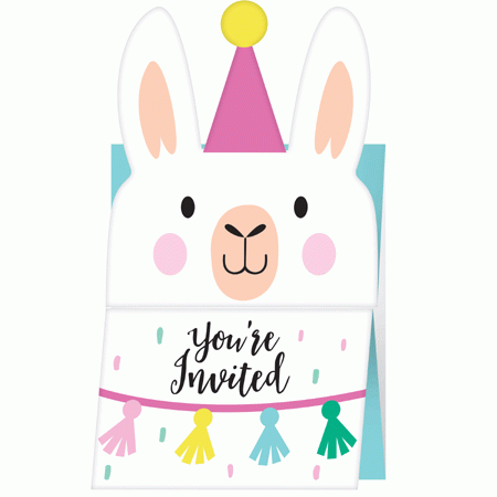 Lama Party Einladung Set Llama Party