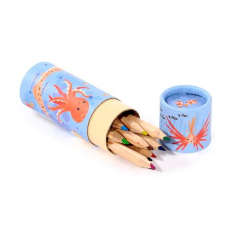 Unterwasser Box mit 12 Buntstiften