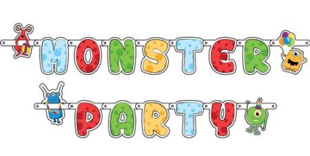 Monster Party Buchstabengirlande (1,63€/Meter)