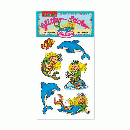 Nixe Sina Seestern  Delfin Glitter Sticker