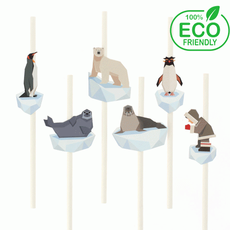 Arktis Papier Trinkhalme - Eco friendly