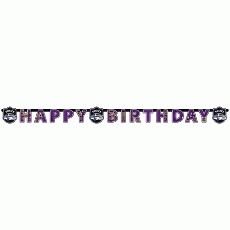 Polizei Partygirlande Happy Birthday (2,20 Euro/Meter)