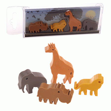 Radierer Dschungel - Zootiere 4er Set