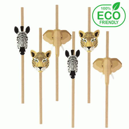 Safari Papier Trinkhalme - Eco friendly