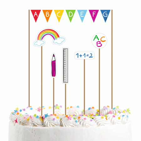 Schulanfang Kuchendekoration Kuchengirlande