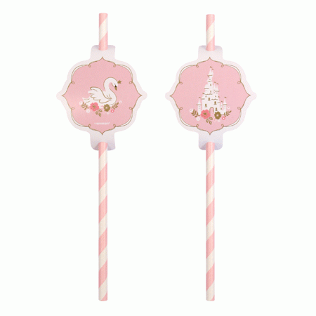 Schwan Prinzessin Papier Trinkhalme