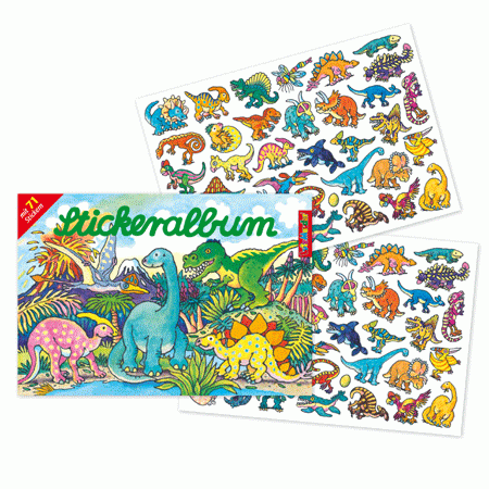 Stickeralbum Dinos mit 71 Stickern