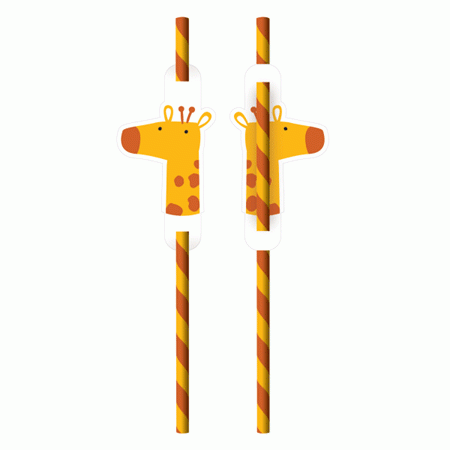 Giraffen Papier Trinkhalme Get Wild