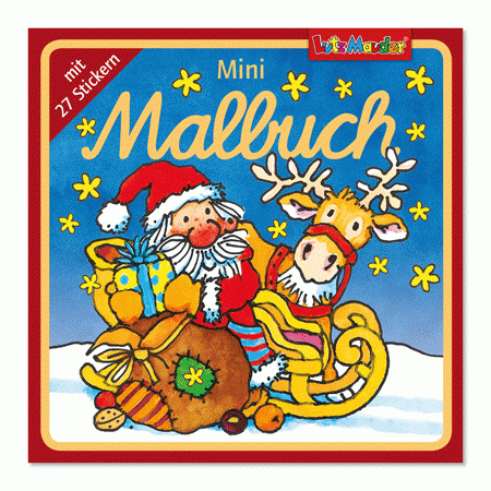 Mini Malbuch Weihnachten Schlitten mit Stickern