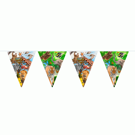 Wildtiere Dschungel Safari Party Wimpel 10 Meter (€0,33/Meter)