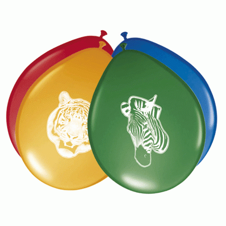 Wildtiere Dschungel Safari Partyluftballons 8 Stück
