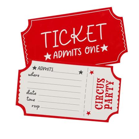 Zirkus Einladungskarten Ticket