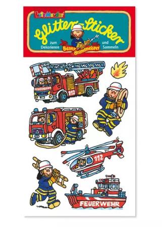 Feuerwehr Glitter Sticker von Lutz Mauder