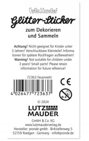 Feuerwehr Glitter Sticker von Lutz Mauder