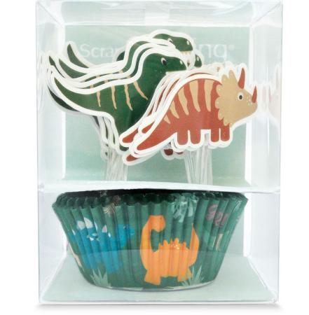 Dino Muffinförmchen mit Pickern je 24 Stück
