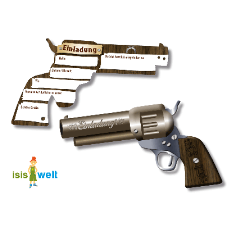 Einladungskarten Pistole - Revolver Einladungskarten Pistole - Revolver