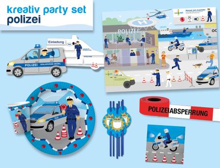 Polizei Party Set für 6 Kinder